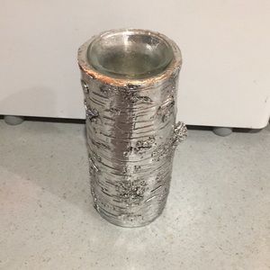 Christmas log votive holder